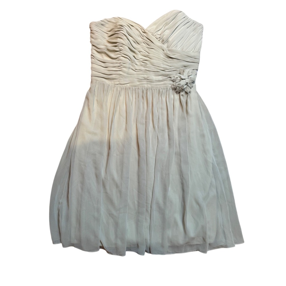 After Six Strapless Ruched Chiffon Flower Detail Party Dress‎ size 12 mint